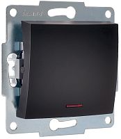 Выключатель с подсветкой без рамки Lezard Karina 1-кл. черный бархат картинка